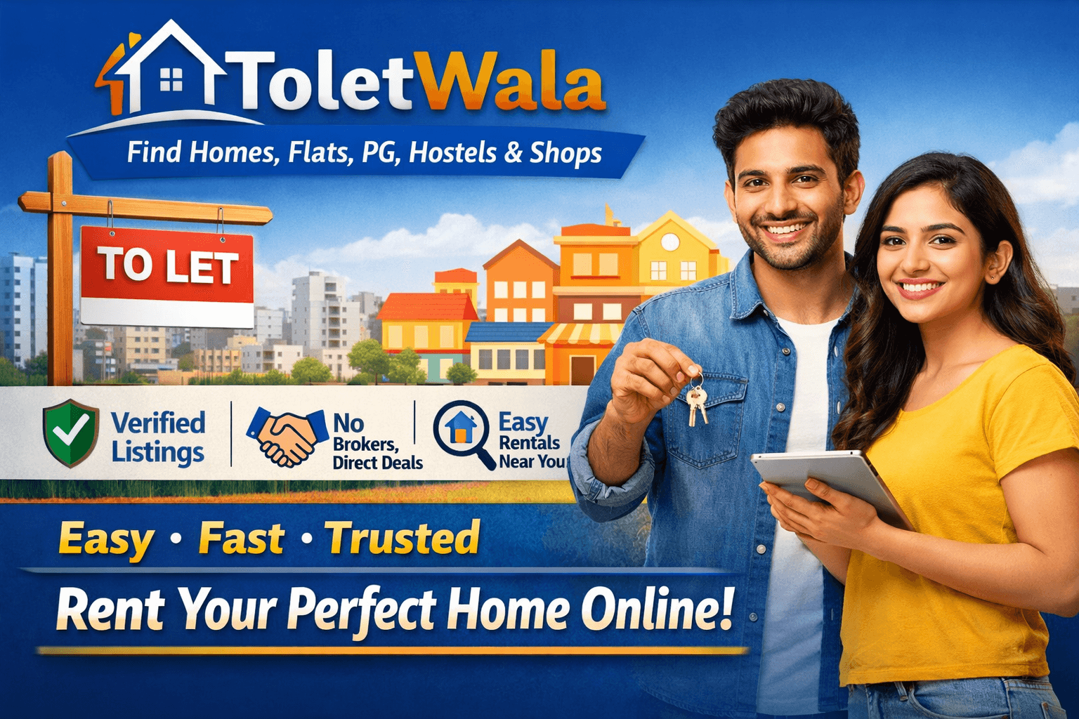 toletWala : An easy, fast and trusted way to find rental homes, PG, flats, shops, hostels Online — ToletWala